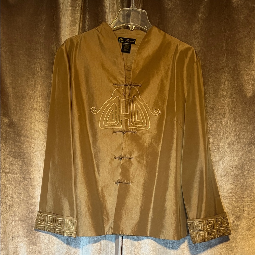 Mirasol Gold  Embroidered Blazer Jacket Size XL